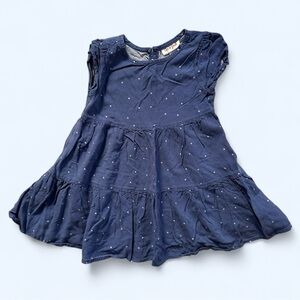 Cat & Jack Polka Dot Tiered Dress in Blue Girls Size 3T